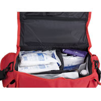 Load image into Gallery viewer, FAO First Responder Kit - 158 piece, Red Cordura Bag w/Handle &amp; Shoulder Strap