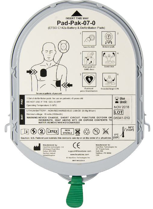 HeartSine Samaritan Aviation Adult Pad-Pak - TSO-C142a Certification